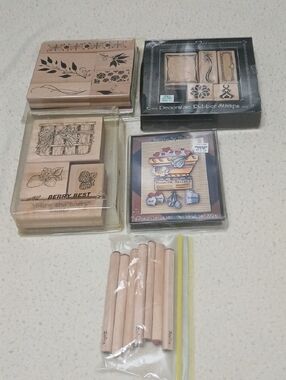 Lot Of 5 Packages Rubber Stamps New Stampin Up Judith Fiskars